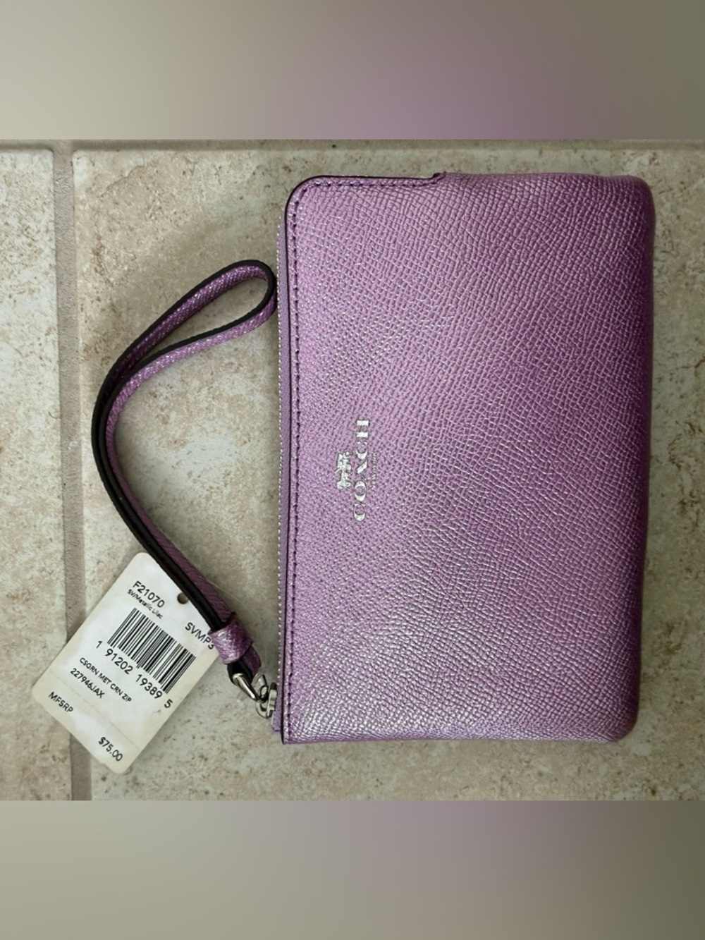 Coach Metallic Lilac Wristlet Wallet